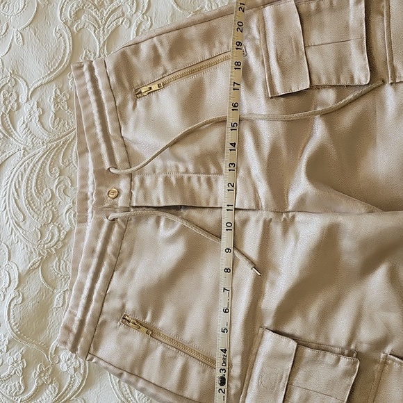 Cynthia Rowley Women's Metallic Cargo Pants in Rose Gold - Picture 6 of 7